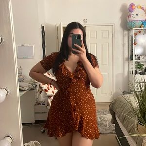 F21 Polka Dot Tie Around Dress